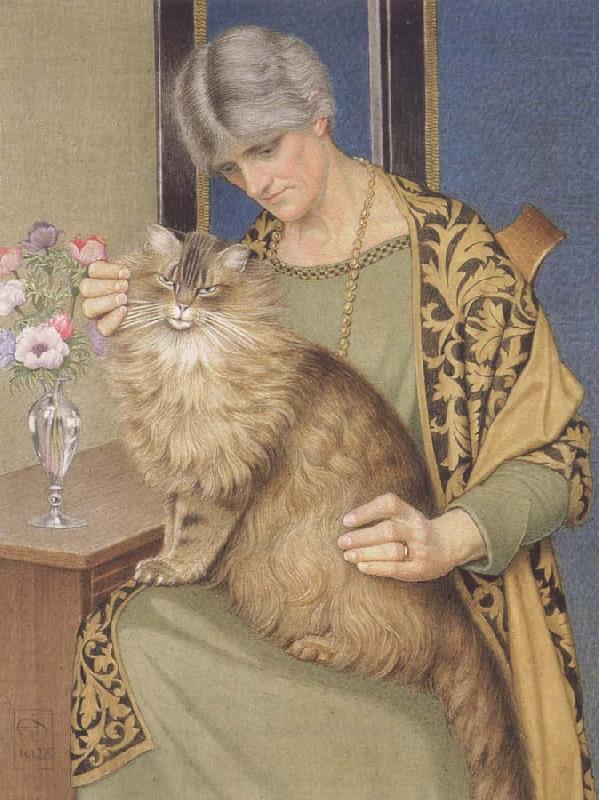 Joseph E.Southall Contentment oil painting picture